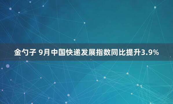 金勺子 9月中国快递发展指数同比提升3.9%