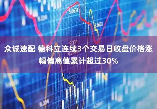 众诚速配 德科立连续3个交易日收盘价格涨幅偏离值累计超过30%
